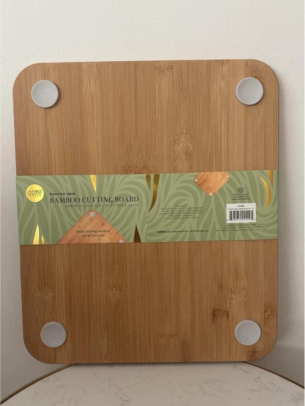 Footed Grip Core Organic Bamboo Kitchen Cutting Board Large BPA Free.NWT - Picture 6 of 8